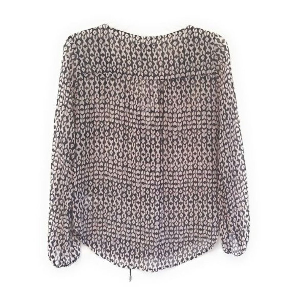 Jessica Simpson New Morgan Semi Sheer Chiffon Lace Up Top Blouse Womens Size S - Picture 3 of 8